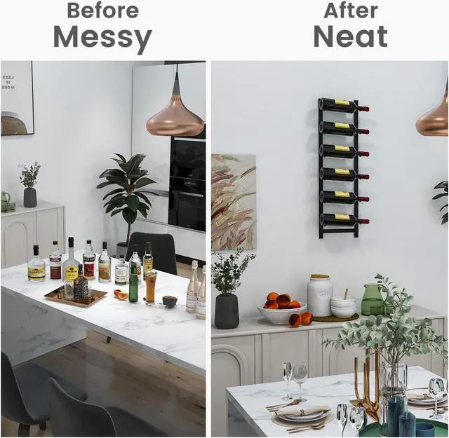 Alt view image 6 of 7 - SlickBlue Rust proof Wall Mounted Wine Rack for 6 Bottles-M