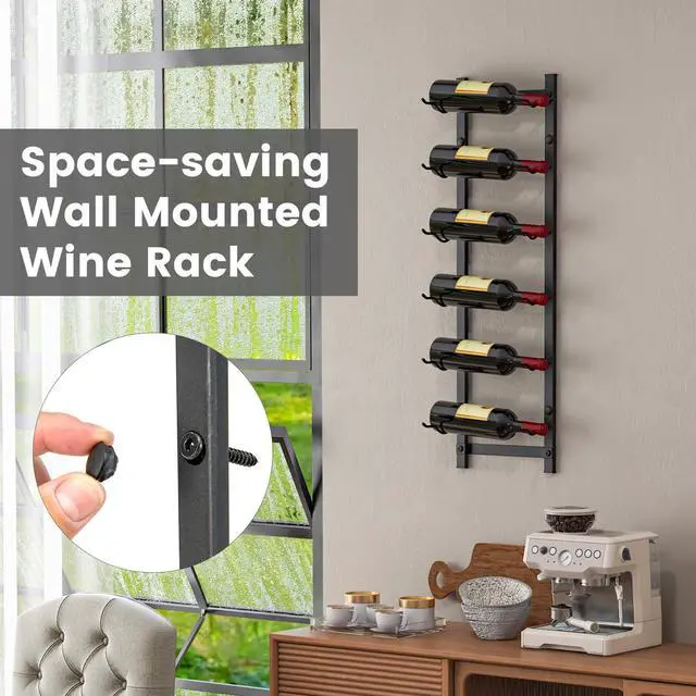 Alt view image 7 of 7 - SlickBlue Rust proof Wall Mounted Wine Rack for 6 Bottles-M