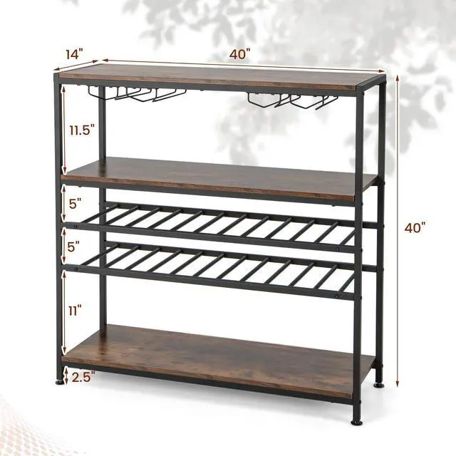 Alt view image 5 of 7 - SlickBlue 5-tier Wine Rack Table with Glasses Holder
