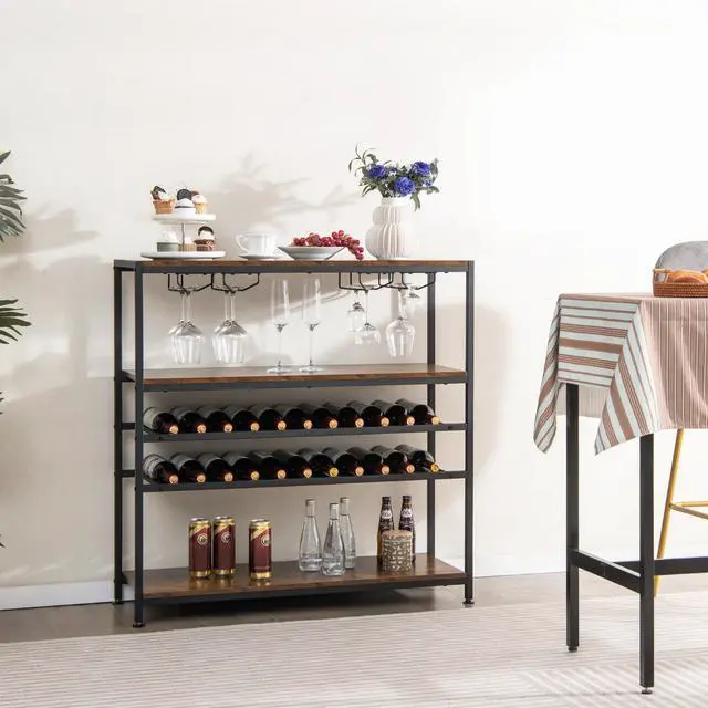 Alt view image 4 of 7 - SlickBlue 5-tier Wine Rack Table with Glasses Holder