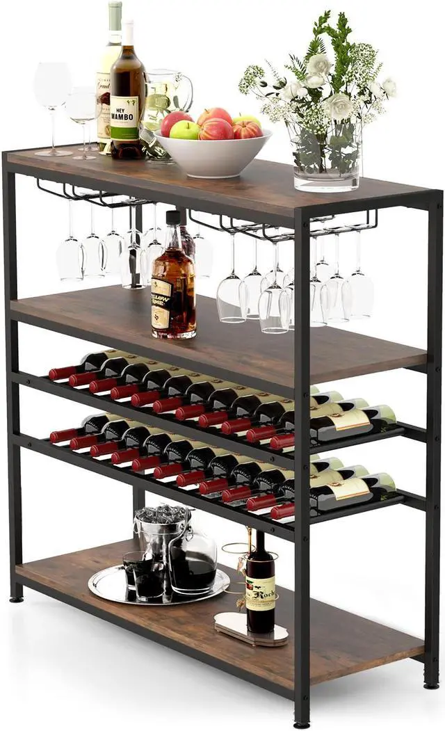 Alt view image 2 of 7 - SlickBlue 5-tier Wine Rack Table with Glasses Holder