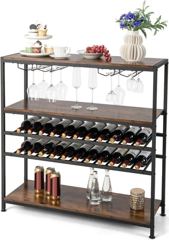 Alt view image 6 of 7 - SlickBlue 5-tier Wine Rack Table with Glasses Holder