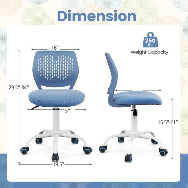 Alt view image 4 of 7 - SlickBlue Ergonomic Children Study Chair with Adjustable Height