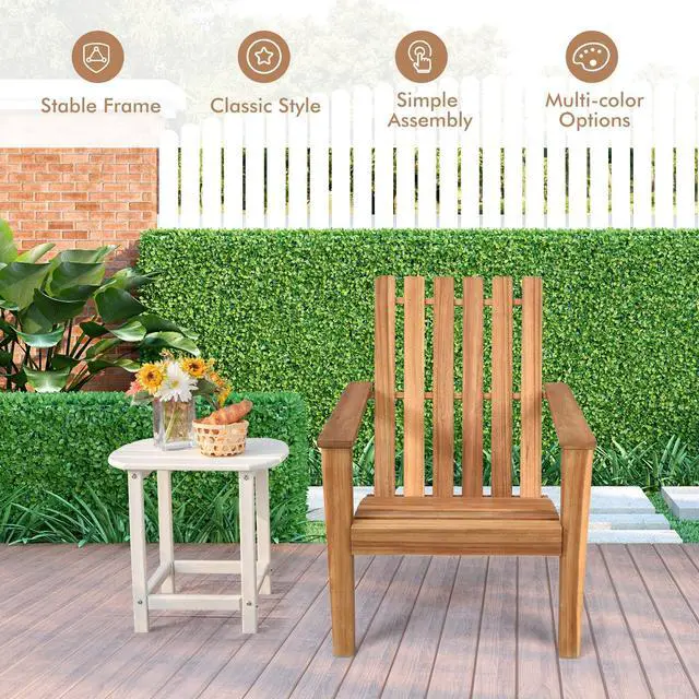 Alt view image 3 of 7 - SlickBlue Outdoor Patio Acacia Wood Adirondack Lounge Armchair