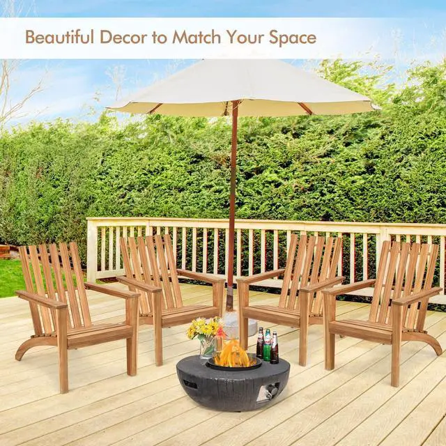 Alt view image 4 of 7 - SlickBlue Outdoor Patio Acacia Wood Adirondack Lounge Armchair