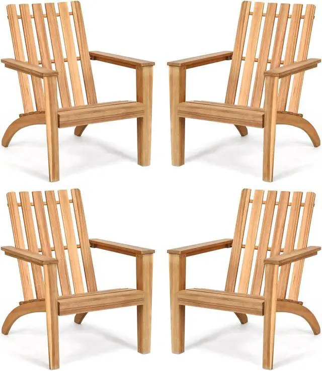 Alt view image 7 of 7 - SlickBlue Outdoor Patio Acacia Wood Adirondack Lounge Armchair