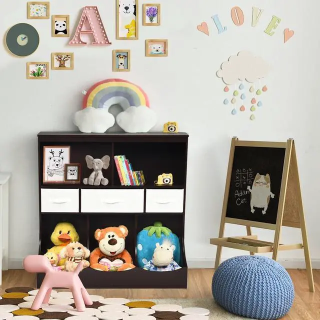 Alt view image 6 of 7 - SlickBlue Freestanding Combo Cubby Bin Storage Organizer Unit W/3 Baskets