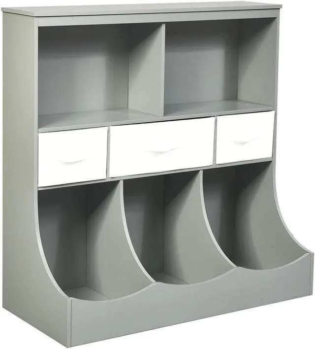 Main image of SlickBlue Freestanding Combo Cubby Bin Storage Organizer Unit W/3 Baskets