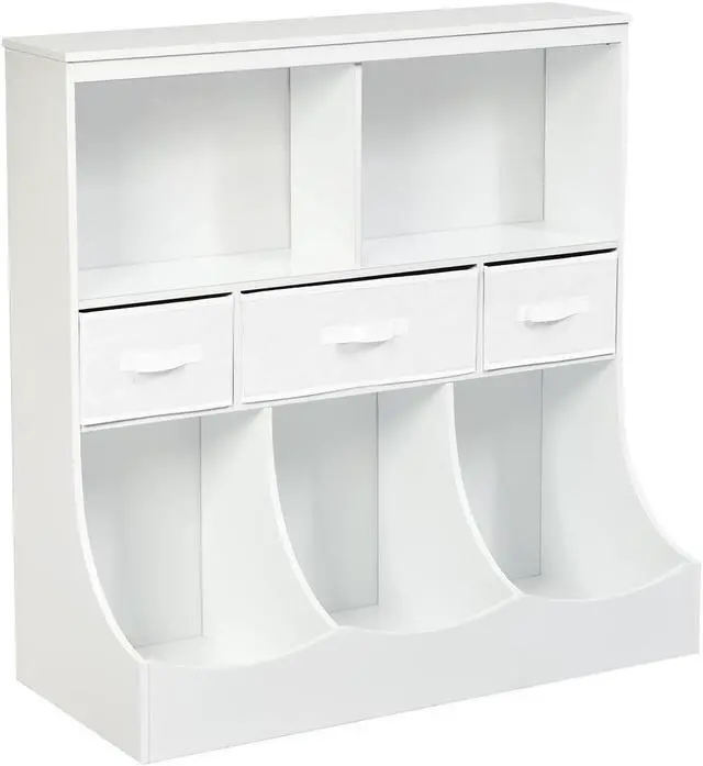 Main image of SlickBlue Freestanding Combo Cubby Bin Storage Organizer Unit W/3 Baskets