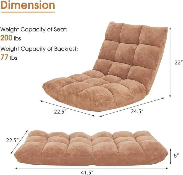 Alt view image 5 of 7 - SlickBlue Adjustable 14-position Cushioned Floor Chair