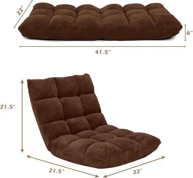 Alt view image 5 of 7 - SlickBlue Adjustable 14-position Cushioned Floor Chair