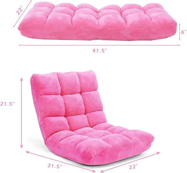 Alt view image 6 of 7 - SlickBlue Adjustable 14-position Cushioned Floor Chair