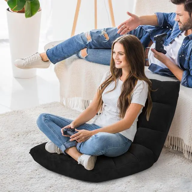 Alt view image 2 of 7 - SlickBlue Adjustable 14-Position Floor Chair Folding Lazy Gaming Sofa Chair