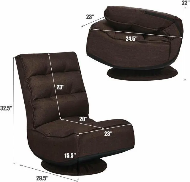 Alt view image 4 of 7 - SlickBlue 5-Position Folding Floor Gaming Chair