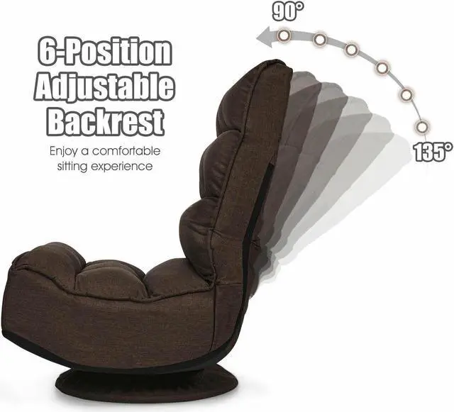 Alt view image 5 of 7 - SlickBlue 5-Position Folding Floor Gaming Chair