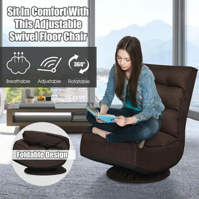 Alt view image 2 of 7 - SlickBlue 5-Position Folding Floor Gaming Chair
