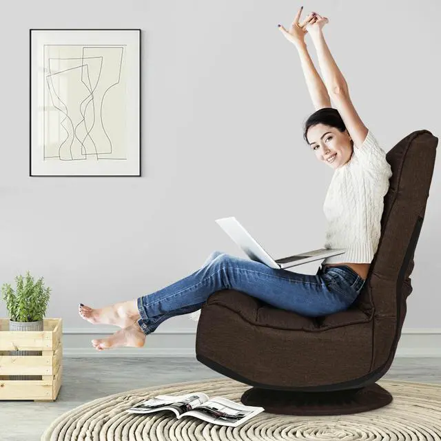 Alt view image 7 of 7 - SlickBlue 5-Position Folding Floor Gaming Chair