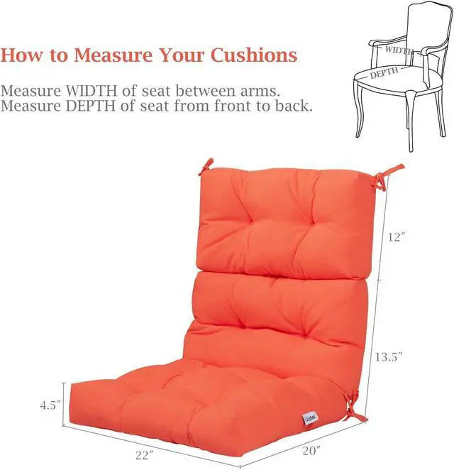 Alt view image 5 of 7 - SlickBlue 22 x 44 Inch Tufted Outdoor Patio Chair Seating Pad