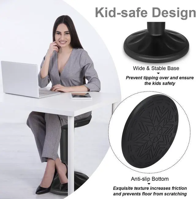 Alt view image 7 of 7 - SlickBlue Adjustable Active Learning Stool Sitting Home Office Wobble Chair with Cushion Seat