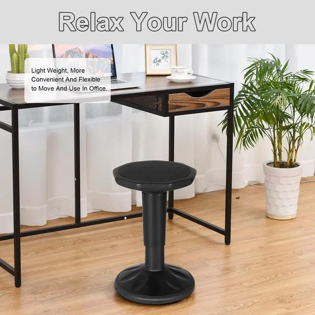Alt view image 6 of 7 - SlickBlue Adjustable Active Learning Stool Sitting Home Office Wobble Chair with Cushion Seat