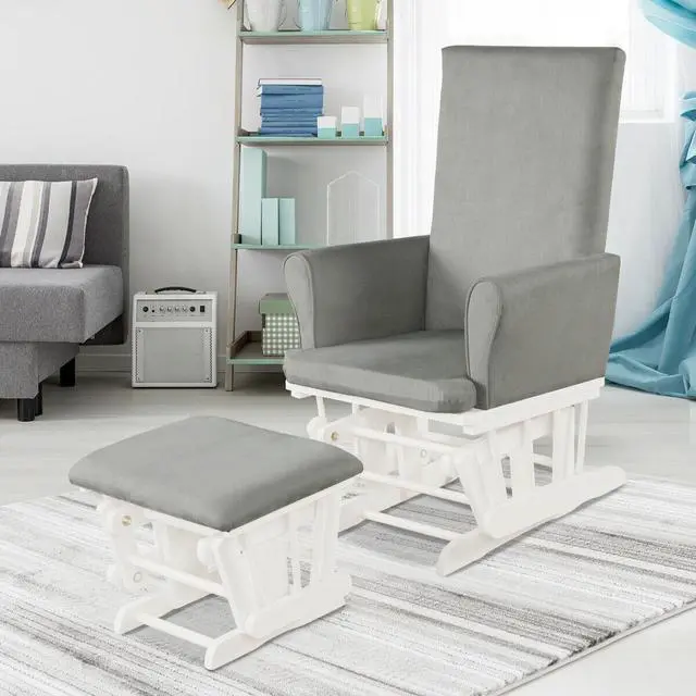 Alt view image 2 of 7 - SlickBlue Baby Nursery Relax Rocker Rocking Chair Glider and Ottoman Cushion Set