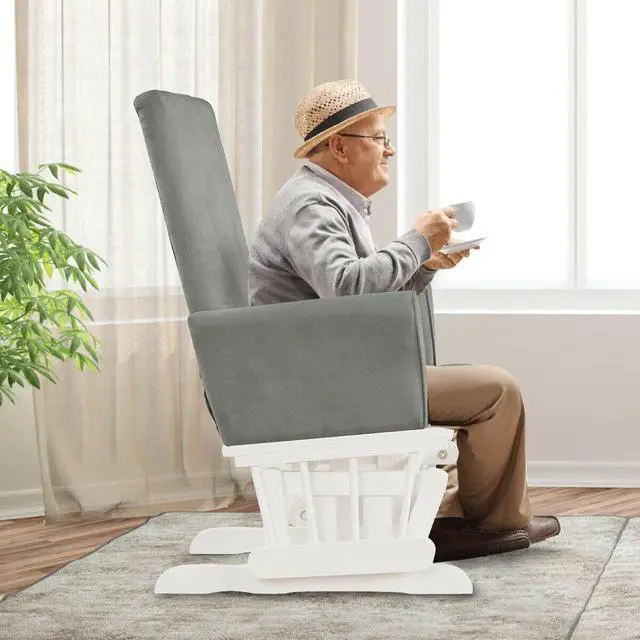 Alt view image 4 of 7 - SlickBlue Baby Nursery Relax Rocker Rocking Chair Glider and Ottoman Cushion Set