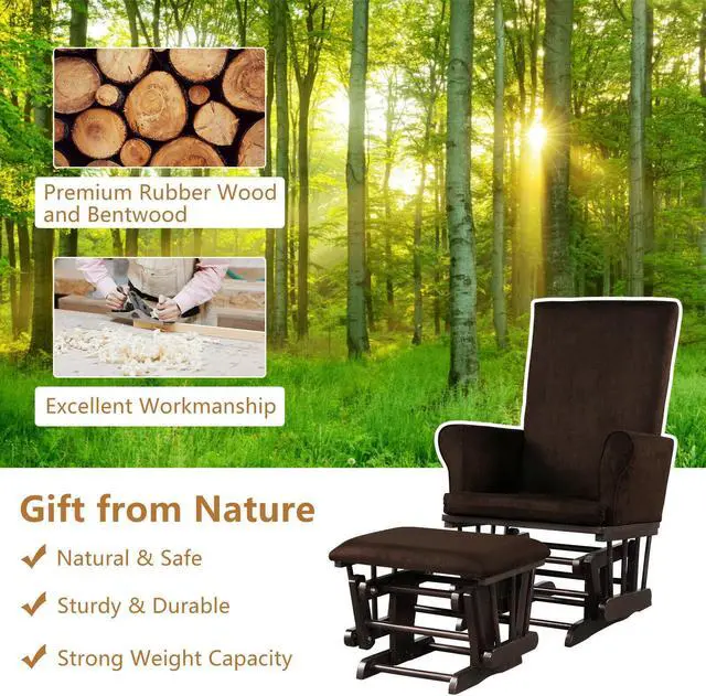 Alt view image 5 of 7 - SlickBlue Baby Nursery Relax Rocker Rocking Chair Glider and Ottoman Cushion Set