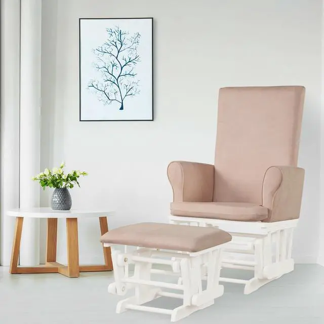 Alt view image 3 of 7 - SlickBlue Baby Nursery Relax Rocker Rocking Chair Glider and Ottoman Cushion Set
