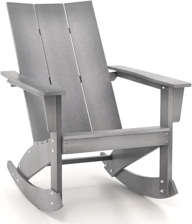 Main image of SlickBlue Adirondack Rocking Chair with Curved Back for Balcony-Grey