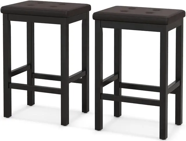 Main image of SlickBlue 24" Bar Stools with Padded Seat Footrest and Rubber Wood Frame
