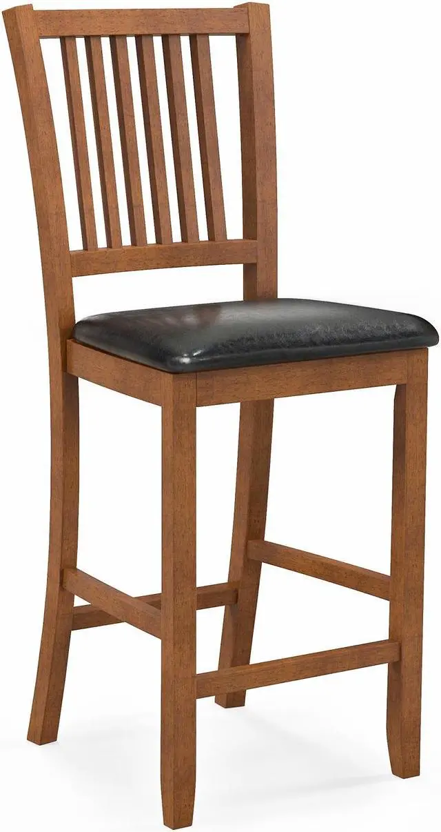 Alt view image 4 of 7 - SlickBlue 2-Piece Bar Chair Set Counter Height Bar Stool with Backrest-Walnut