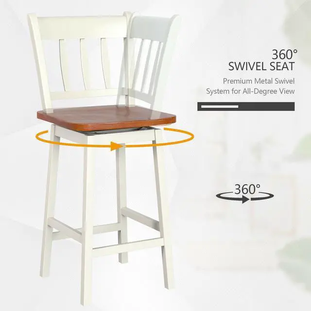 Alt view image 5 of 7 - SlickBlue 24.5 Inches Set of 2 Swivel Bar Stools with 360Â° Swiveling