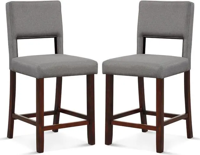 Main image of SlickBlue 2 Piece Bar Chair Set with Hollowed Back and Rubber Wood Legs