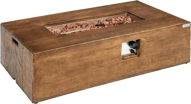 Main image of SlickBlue 48 x 27 Inch Outdoor Gas Fire Pit Table 50 000 BTU with Lava Rocks and Cover