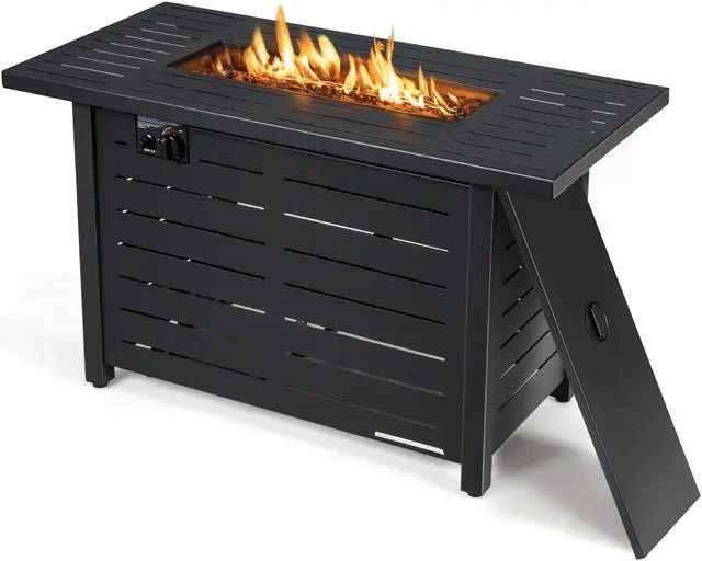 Main image of SlickBlue 42 Inch 60 000 BTU Rectangular Propane Fire Pit Table with Waterproof Cover