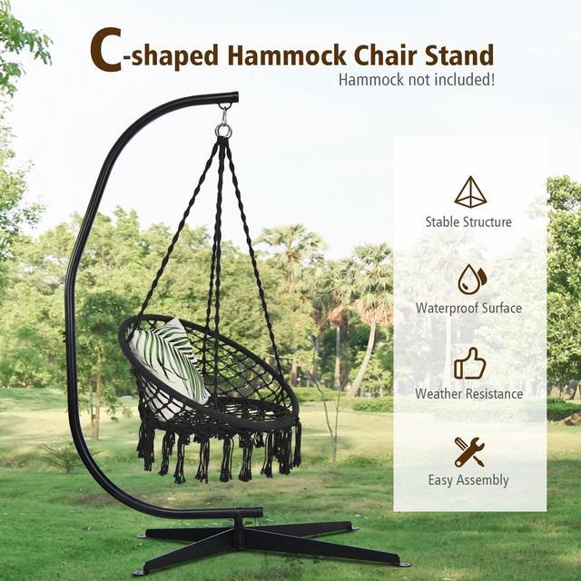 Alt view image 3 of 7 - SlickBlue Solid Steel C Hammock Frame Stand