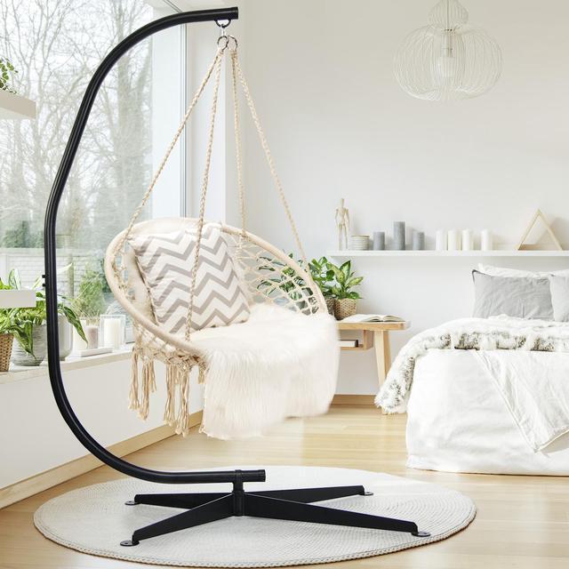 Alt view image 7 of 7 - SlickBlue Solid Steel C Hammock Frame Stand