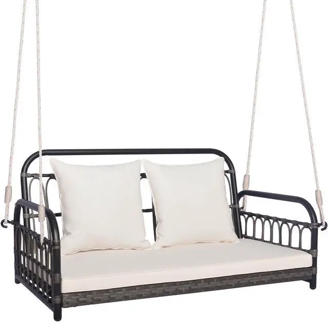 Alt view image 4 of 7 - SlickBlue 2-Person Outdoor Hanging Chair with Ropes