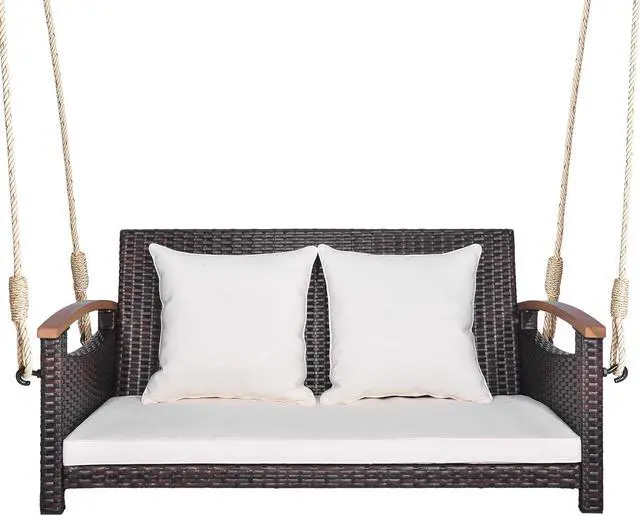 Main image of SlickBlue 2-Person Patio Rattan Porch Swing