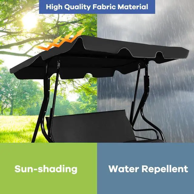 Alt view image 5 of 7 - SlickBlue 3 Seats Patio Canopy Swing