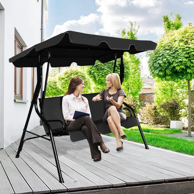 Alt view image 6 of 7 - SlickBlue 3 Seats Patio Canopy Swing