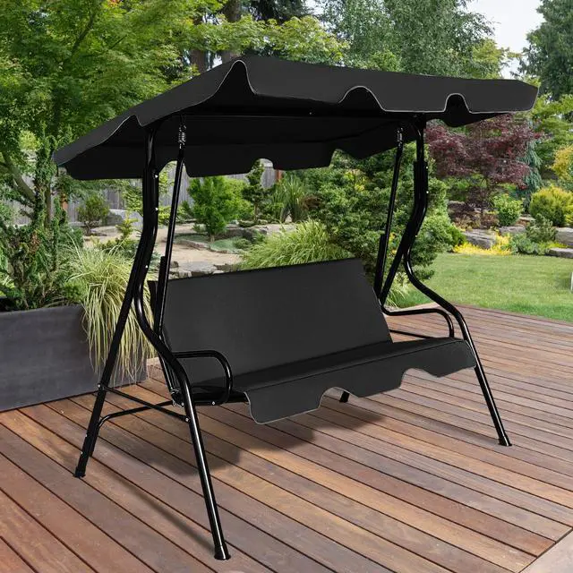 Alt view image 2 of 7 - SlickBlue 3 Seats Patio Canopy Swing