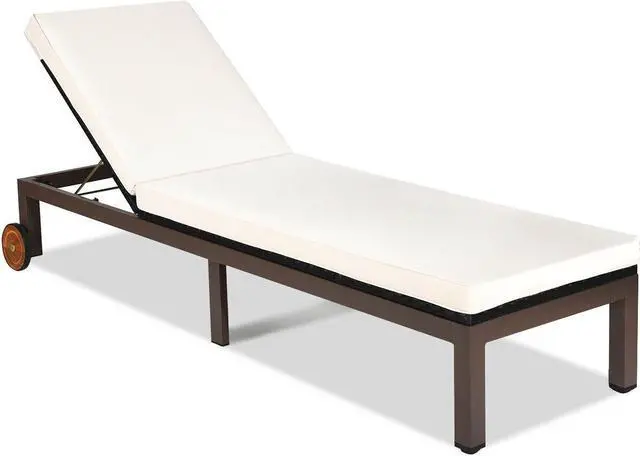 Main image of SlickBlue  Back Adjustable Cushioned Patio Rattan Lounge Chair
