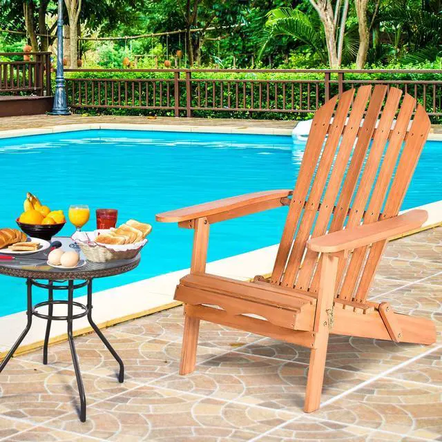 Alt view image 2 of 7 - SlickBlue Eucalyptus Chair Foldable Outdoor Wood Lounger Chair