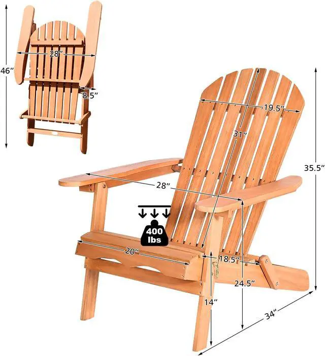 Alt view image 4 of 7 - SlickBlue Eucalyptus Chair Foldable Outdoor Wood Lounger Chair