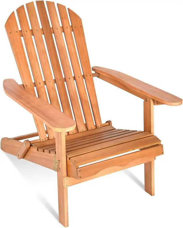 Alt view image 5 of 7 - SlickBlue Eucalyptus Chair Foldable Outdoor Wood Lounger Chair