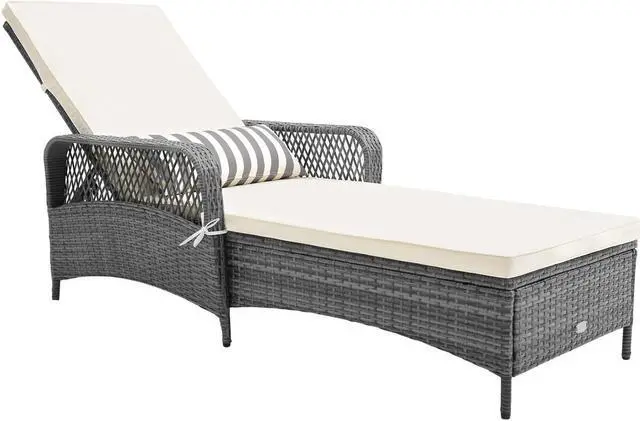 Main image of SlickBlue Outdoor Chaise Lounge Chair Recliner with 6-Level Backrest Cushion and Pillow