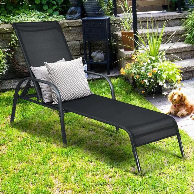 Alt view image 2 of 7 - SlickBlue Adjustable Patio Chaise Folding Lounge Chair with Backrest
