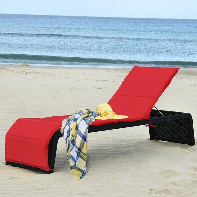Alt view image 7 of 7 - SlickBlue Patio Rattan Lounge Chair Back Adjustable Chaise Recliner  with Cushioned