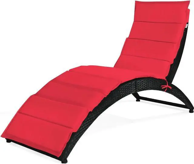 Alt view image 4 of 7 - SlickBlue Folding Patio Rattan Lounge Cushioned Portable Chair